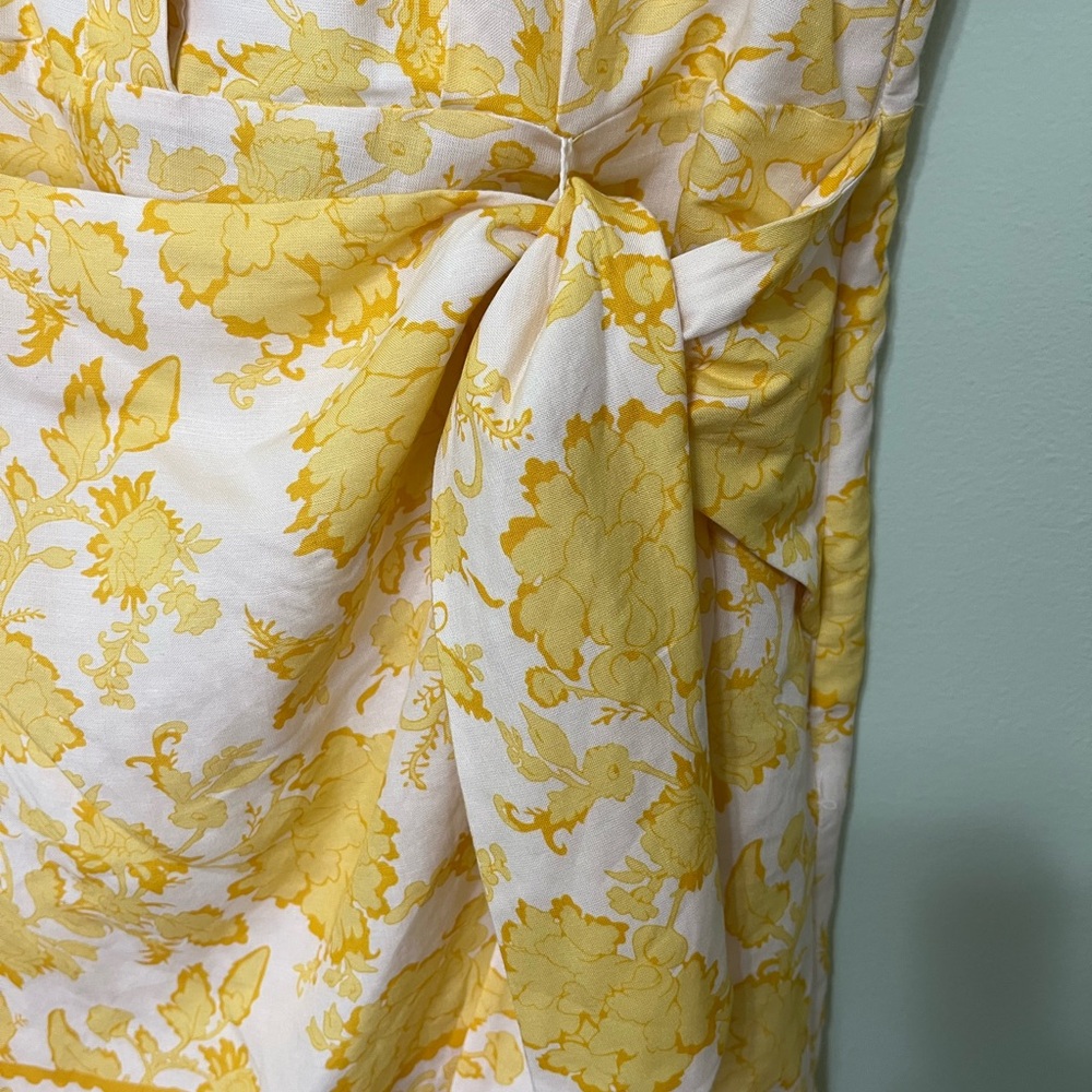Alex Marie New Yellow Floral Mini Dress Size14 Ramie/Viscose - Picture 6 of 10
